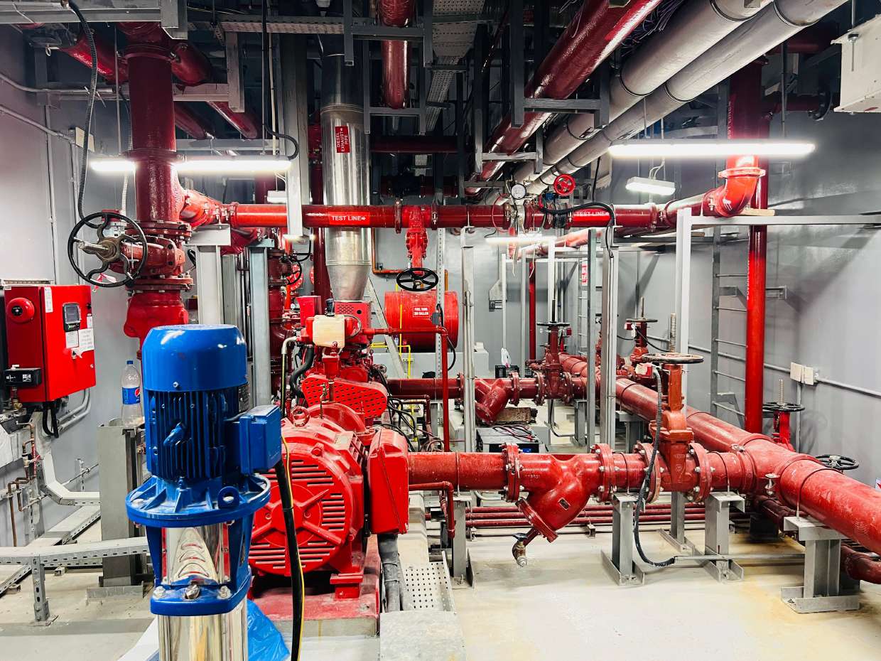 SMBS MEP works — fire fighting pump room installation